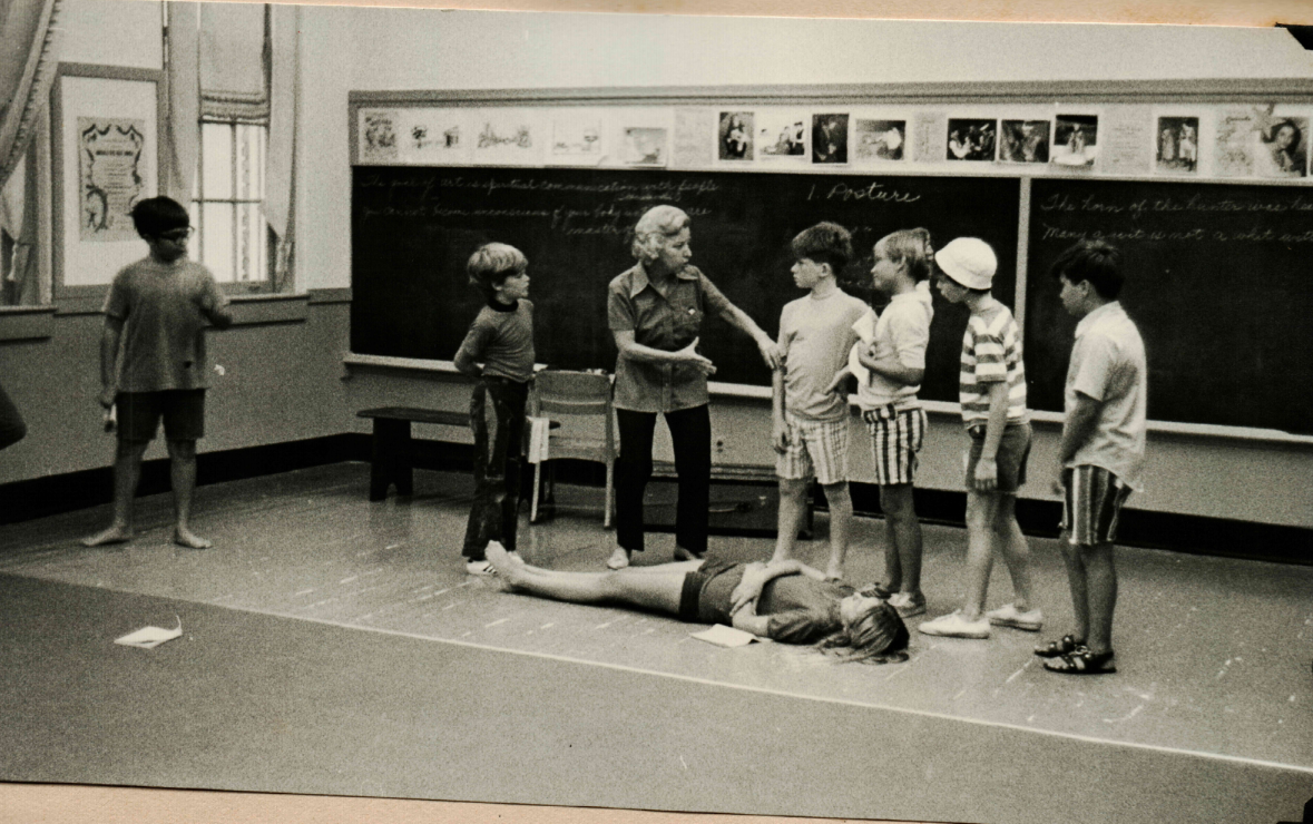Behind the Scenes: Helen Herriott Directing Students During "Peter Pan" Rehearsals (1970s)