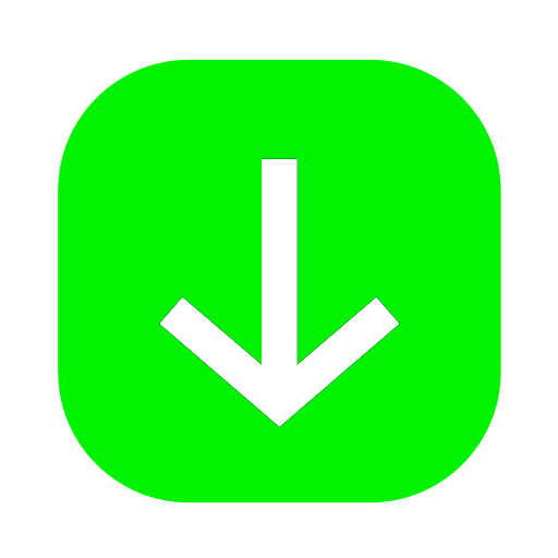 Green app icon with a white downward arrow.