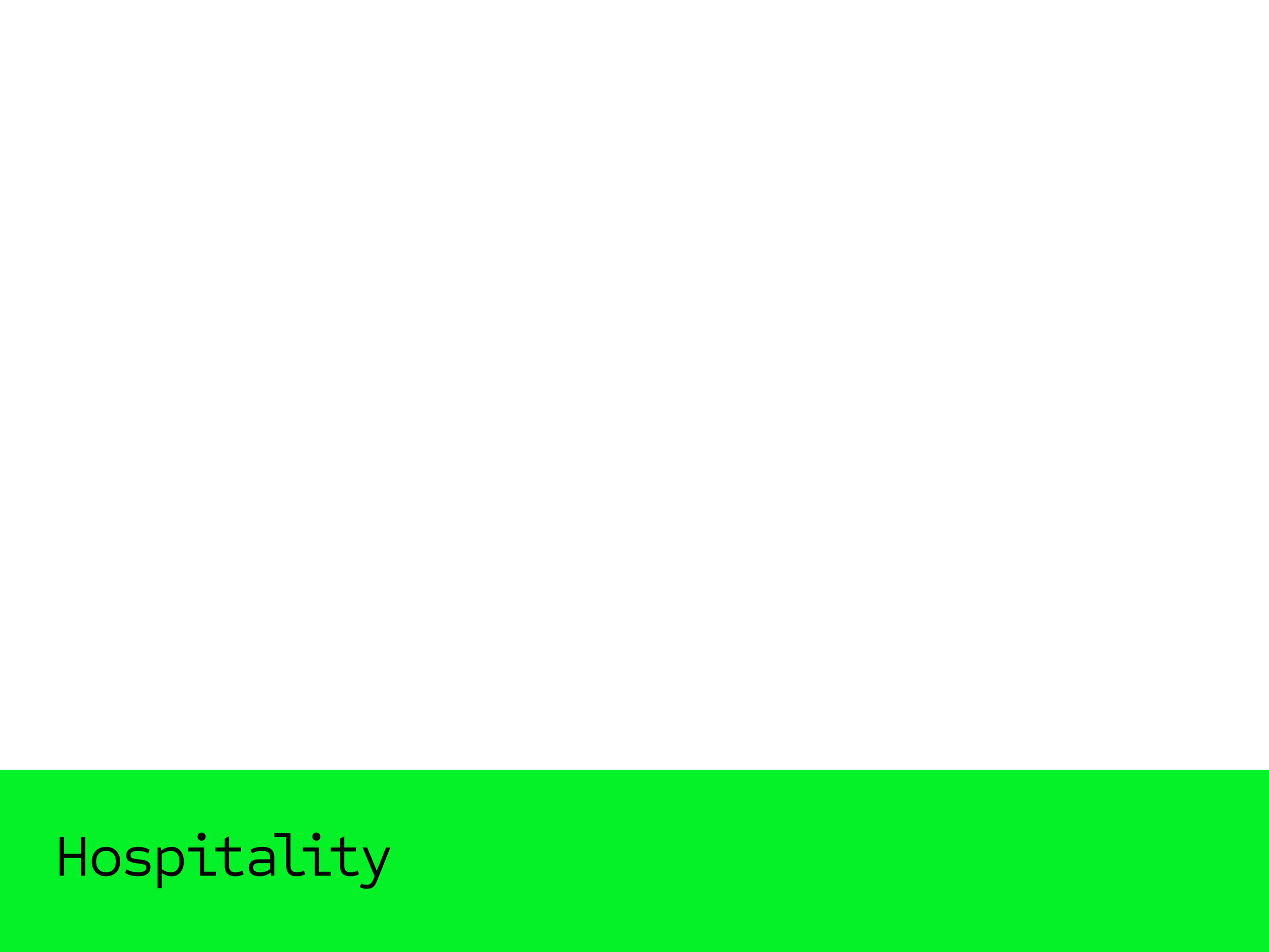 Folder icon with the word 'Hospitality' written on a bright green background at the bottom.