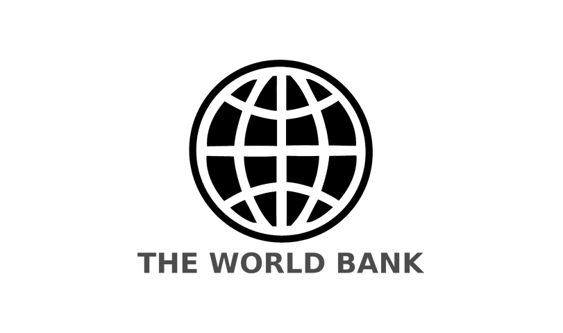 The World Bank logo featuring a black globe icon above the text 'THE WORLD BANK' in gray.