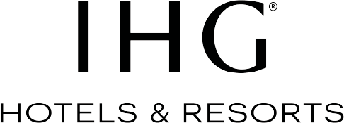 IHG Hotels & Resorts logo with black background