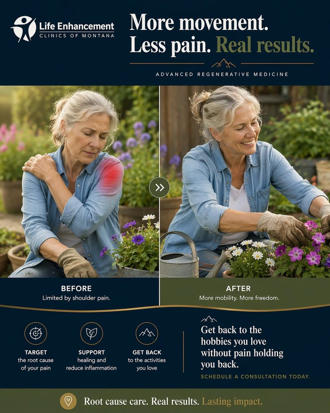 Shoulder pain has a way of stealing joy from the little things&mdash;gardening, reaching overhead, lifting bags, or spending time outside doing what you love. Many people simply learn to live around it, but you may have more options than you think. A