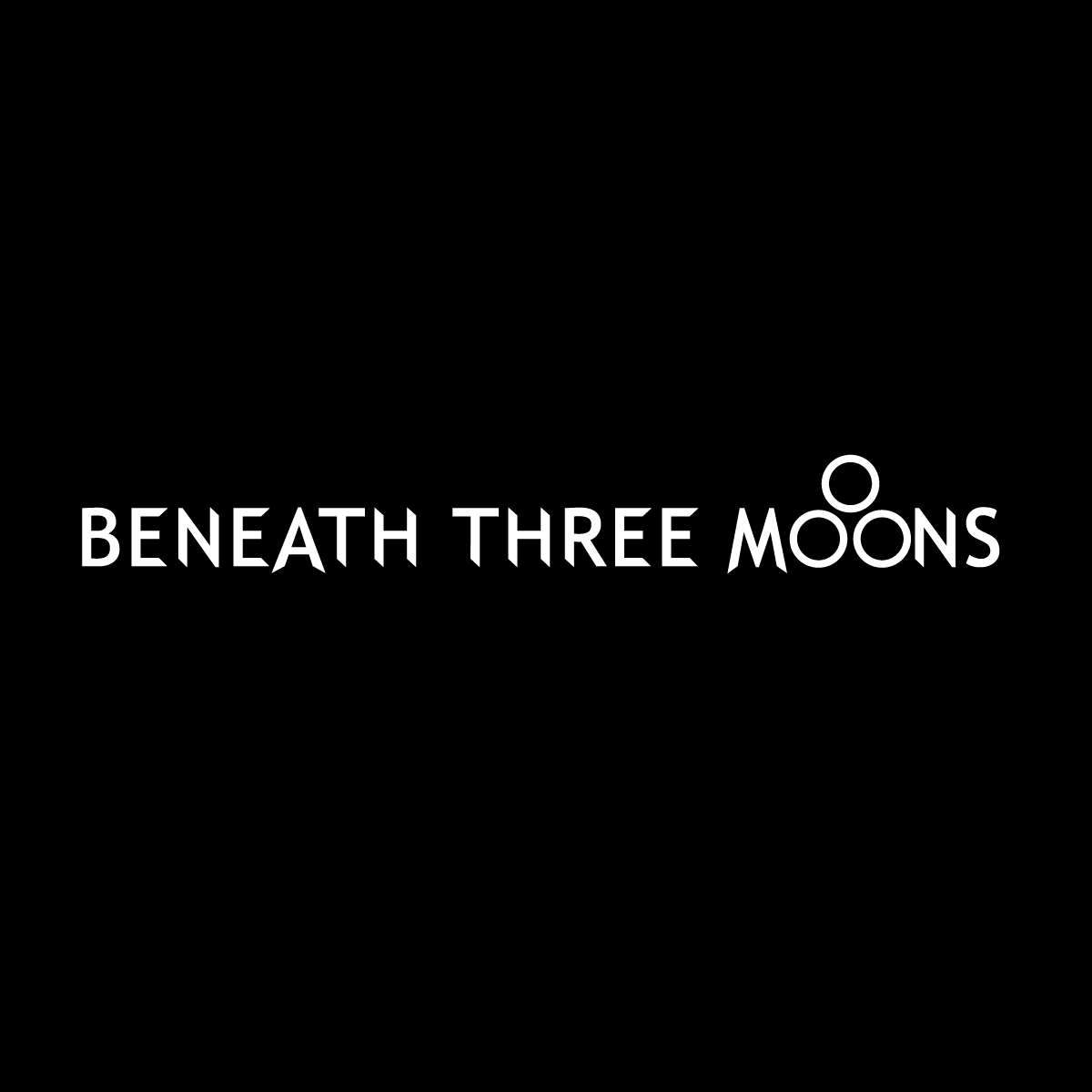 Title image with the words "Beneath Three Moons" on a black background, featuring three crescent moons arranged above the text.