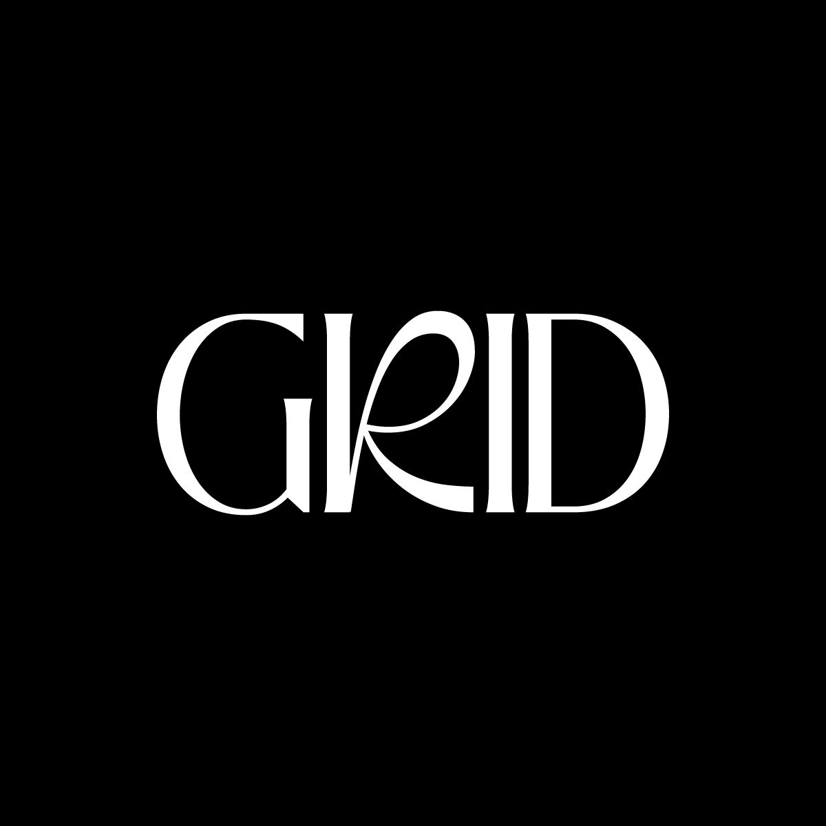Black background with the words 'GRID' in large white stylized font.