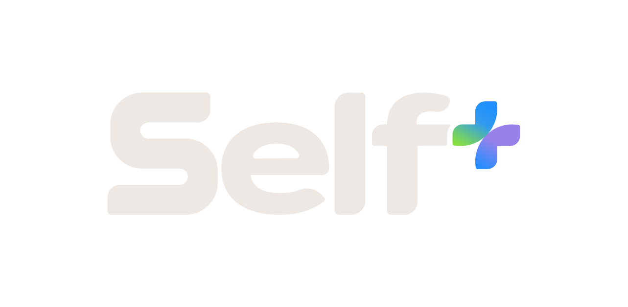 The word 'Self' in light gray font with a small, colorful, abstract flower-like design to the right of the text.