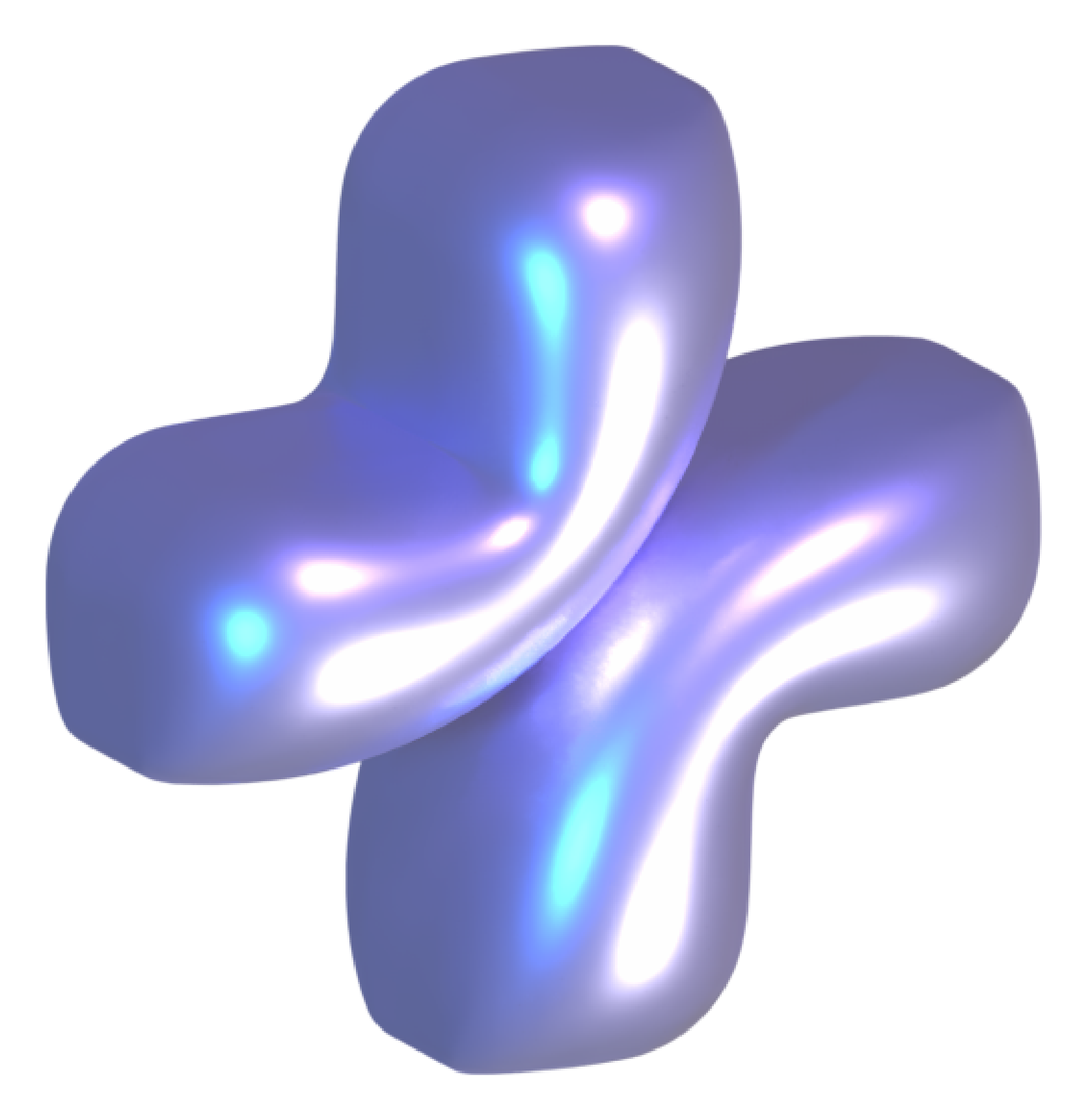 A digital illustration of three interconnected, semi-transparent, blue-purple capsules with glowing white and blue reflections.