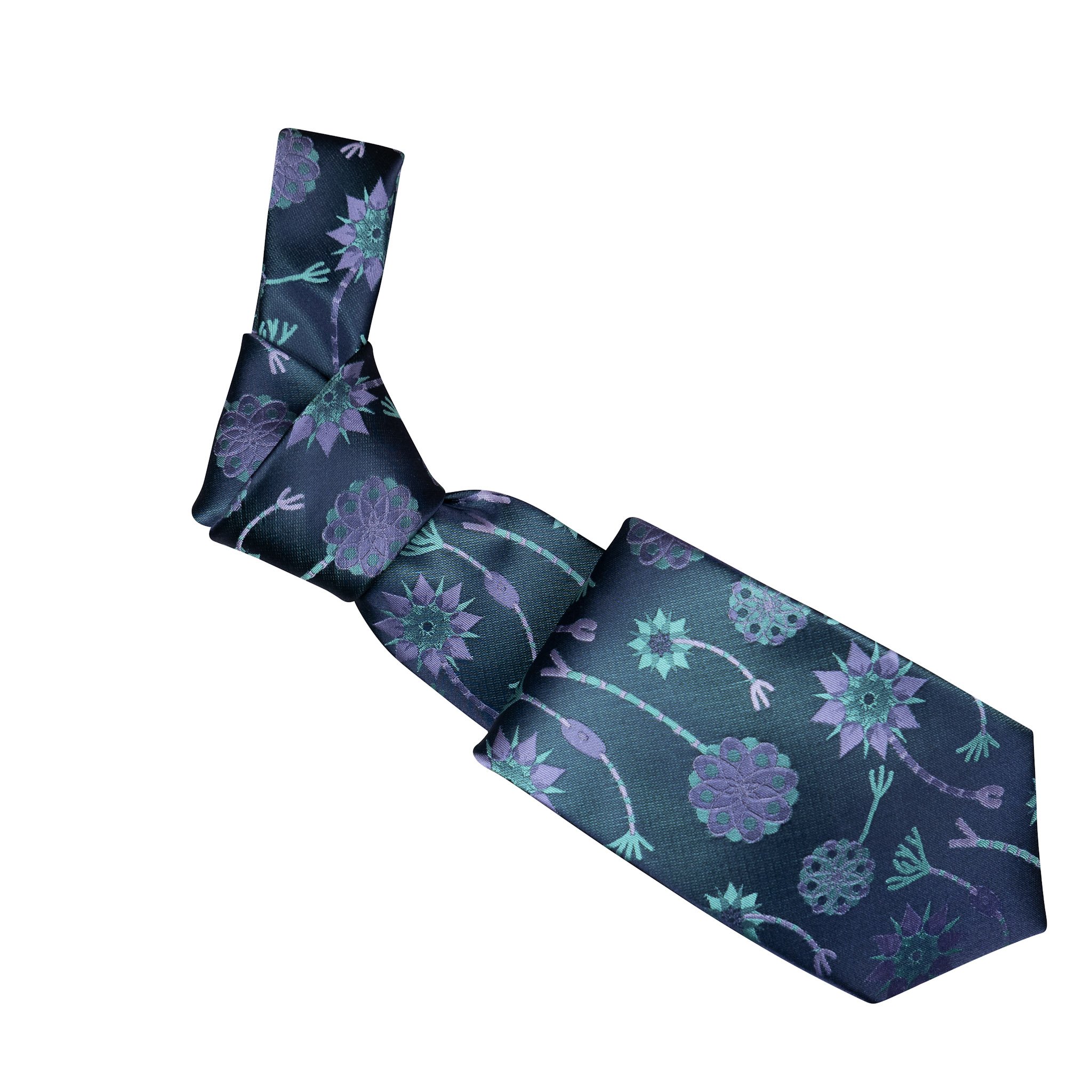 neuron peony floral necktie blue teal