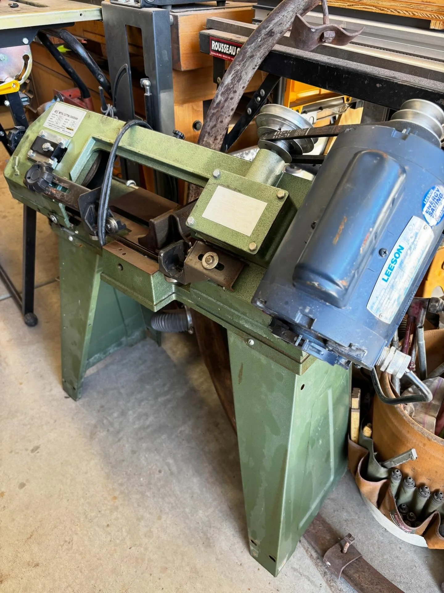 Not a bad little find. This little horizontal band saw was a steel for 50 bucks. Needed a little TLC and a bit of enforcement, in a few spots, but it still cuts like a champ. And they&rsquo;re mostly straight cuts, haha.
