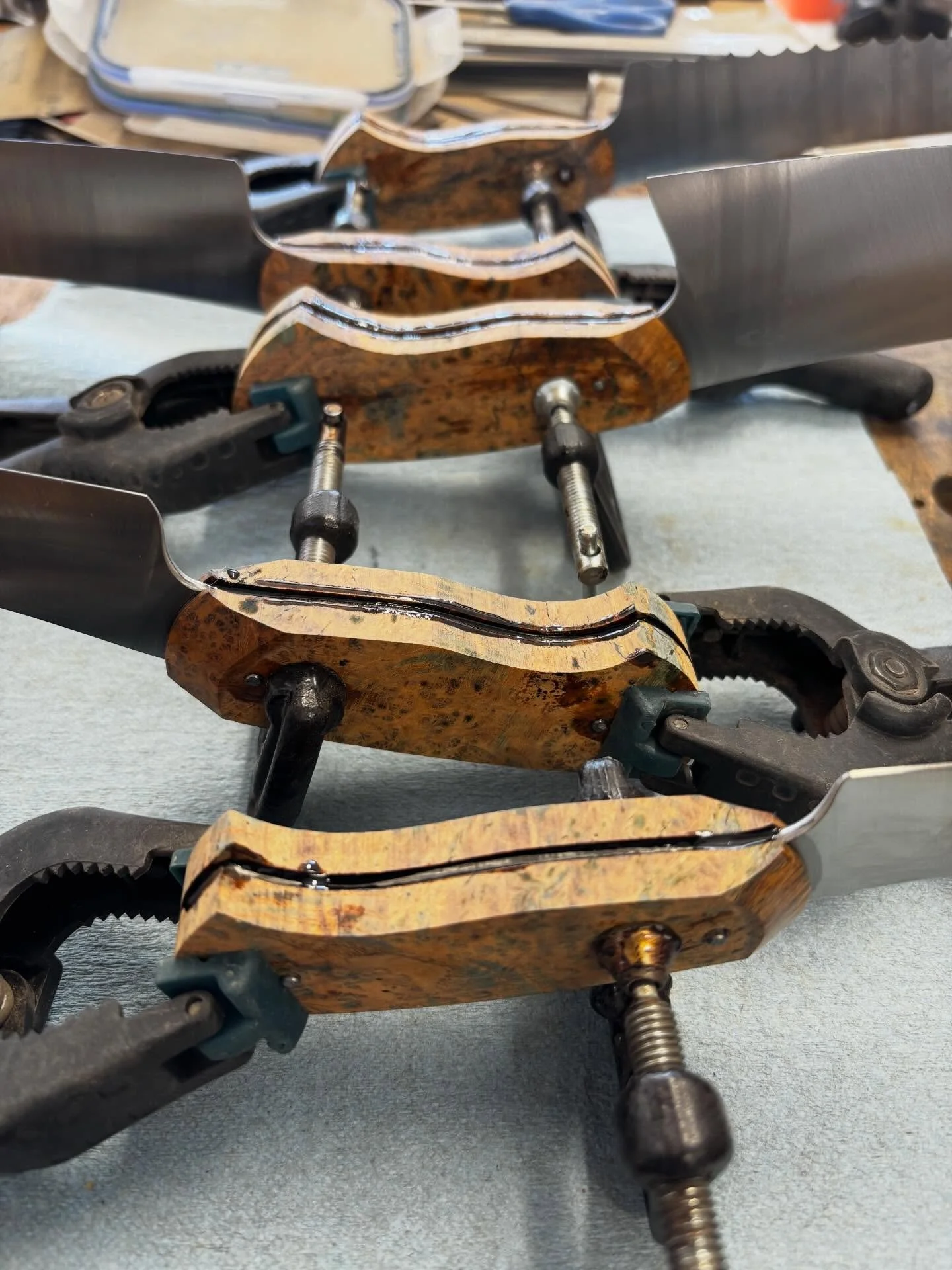 Just a few things gluing up.