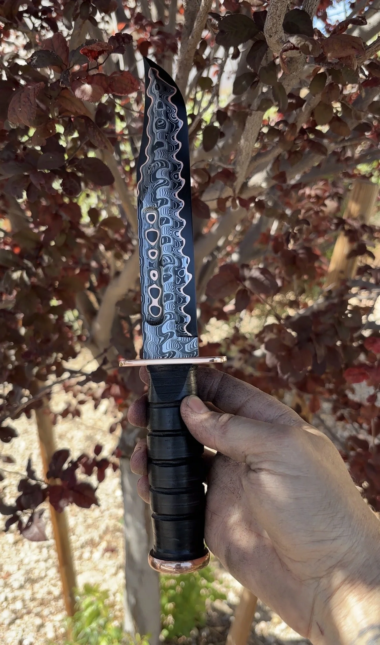 USMC Copper Damascus KaBar