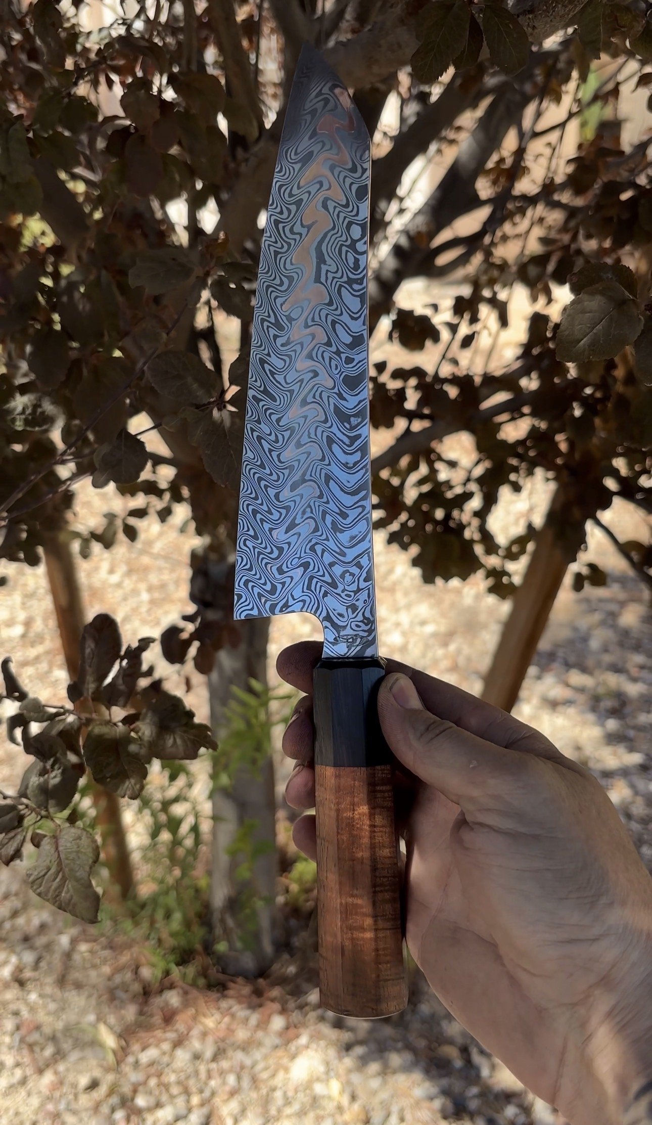 P. Harp Designs Damascus Chef Knife.jpg