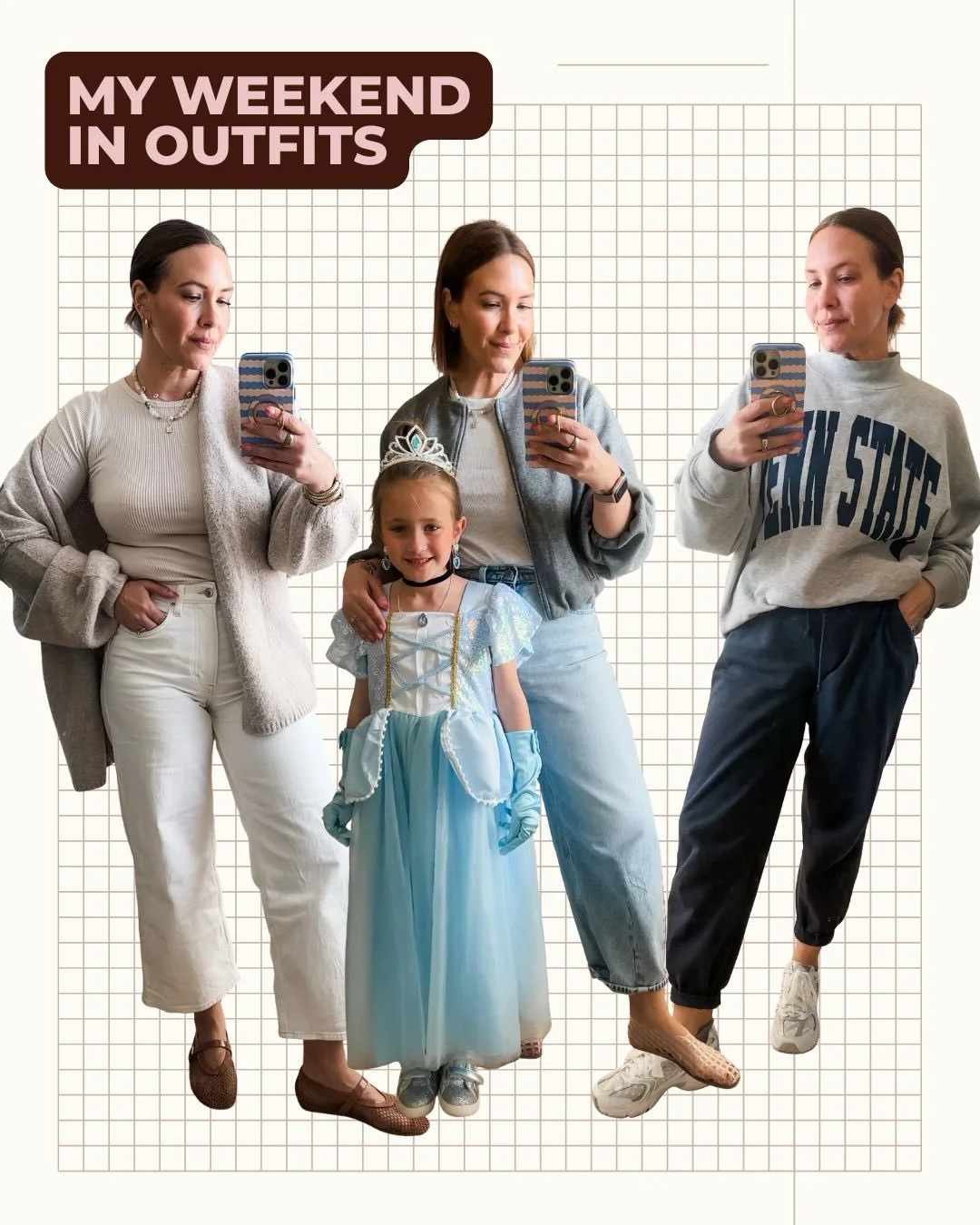 Documenting and sharing a little outfit breakdown&hellip;I&rsquo;m not giving up my fave cardigan quite yet but I dove in head first with my favorite mesh ballet flats 🥰🥰

Comment WEEKEND to shop everything I wore (and Cece too!)