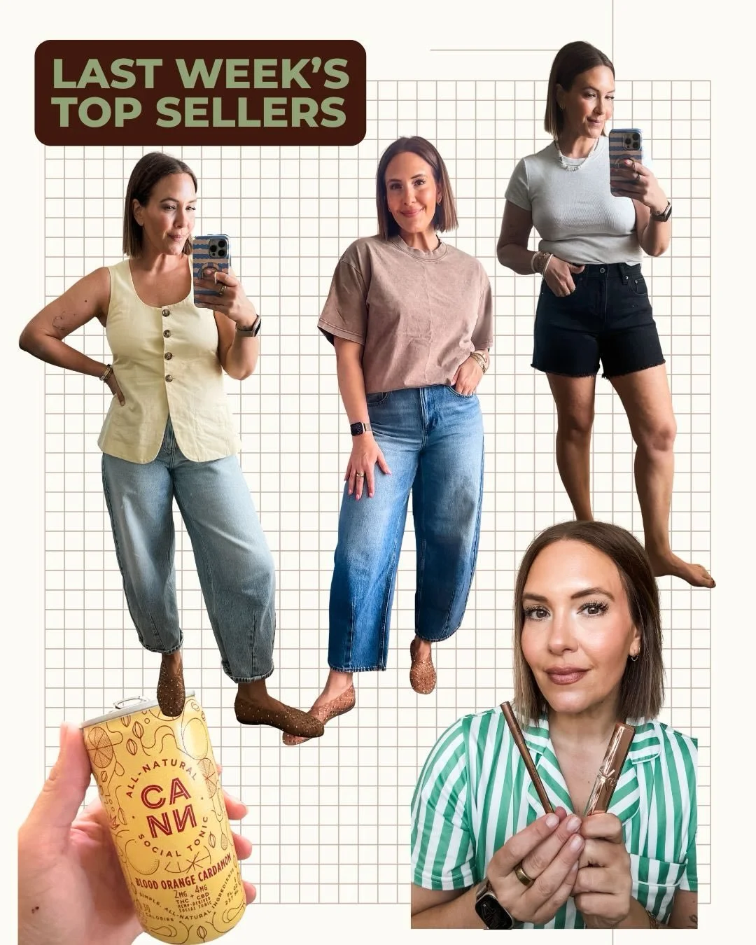 Another round of top sellers&hellip;you all have great taste 🥰 

My favorite evening nightcap, one of my most worn jeans, the best jellies, lip color&hellip;so good! 

Comment TOP SELLER to have a link sent to your DM!
