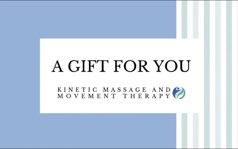 blue and green gift card for massage present