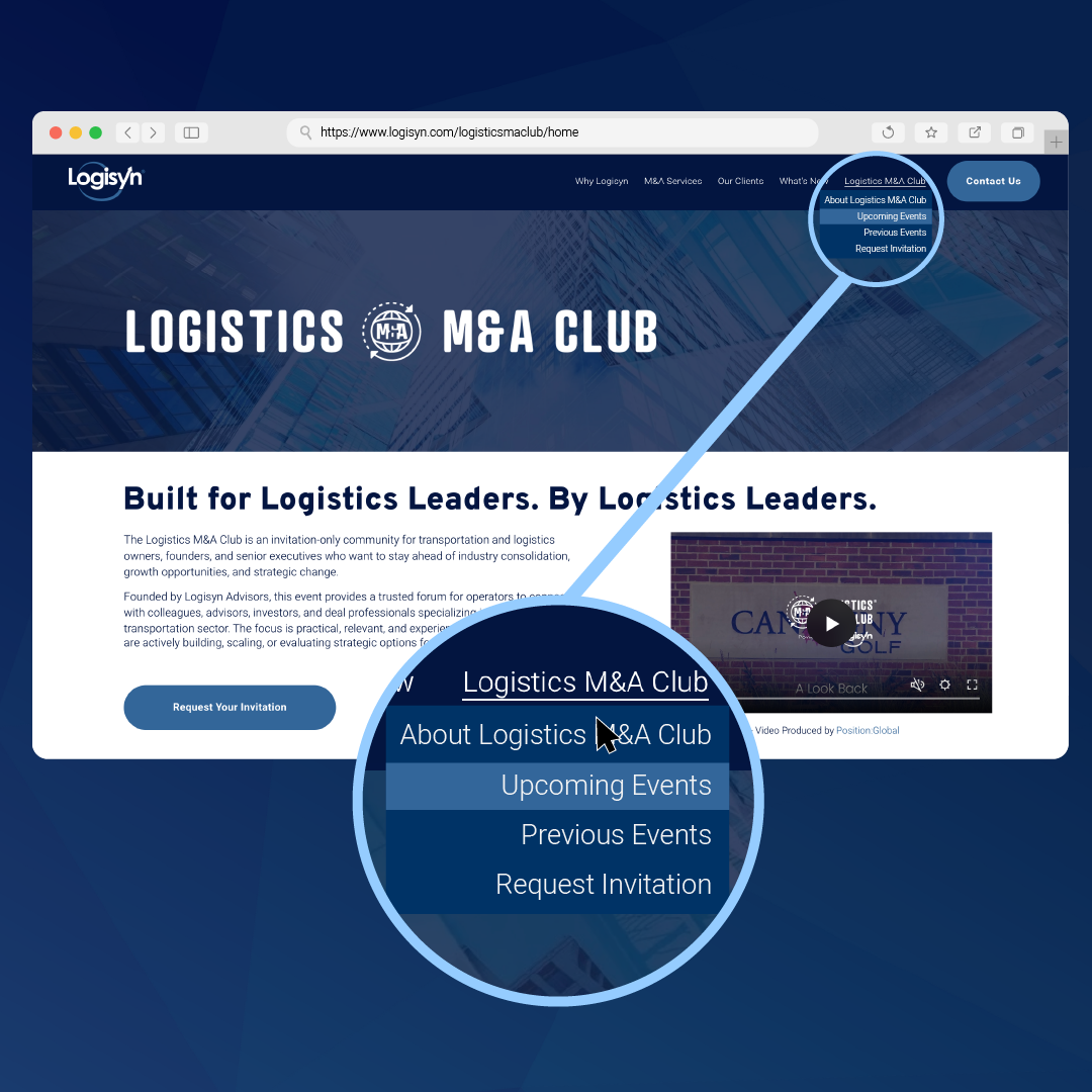 Logistics M&amp;A Club Website has Moved!