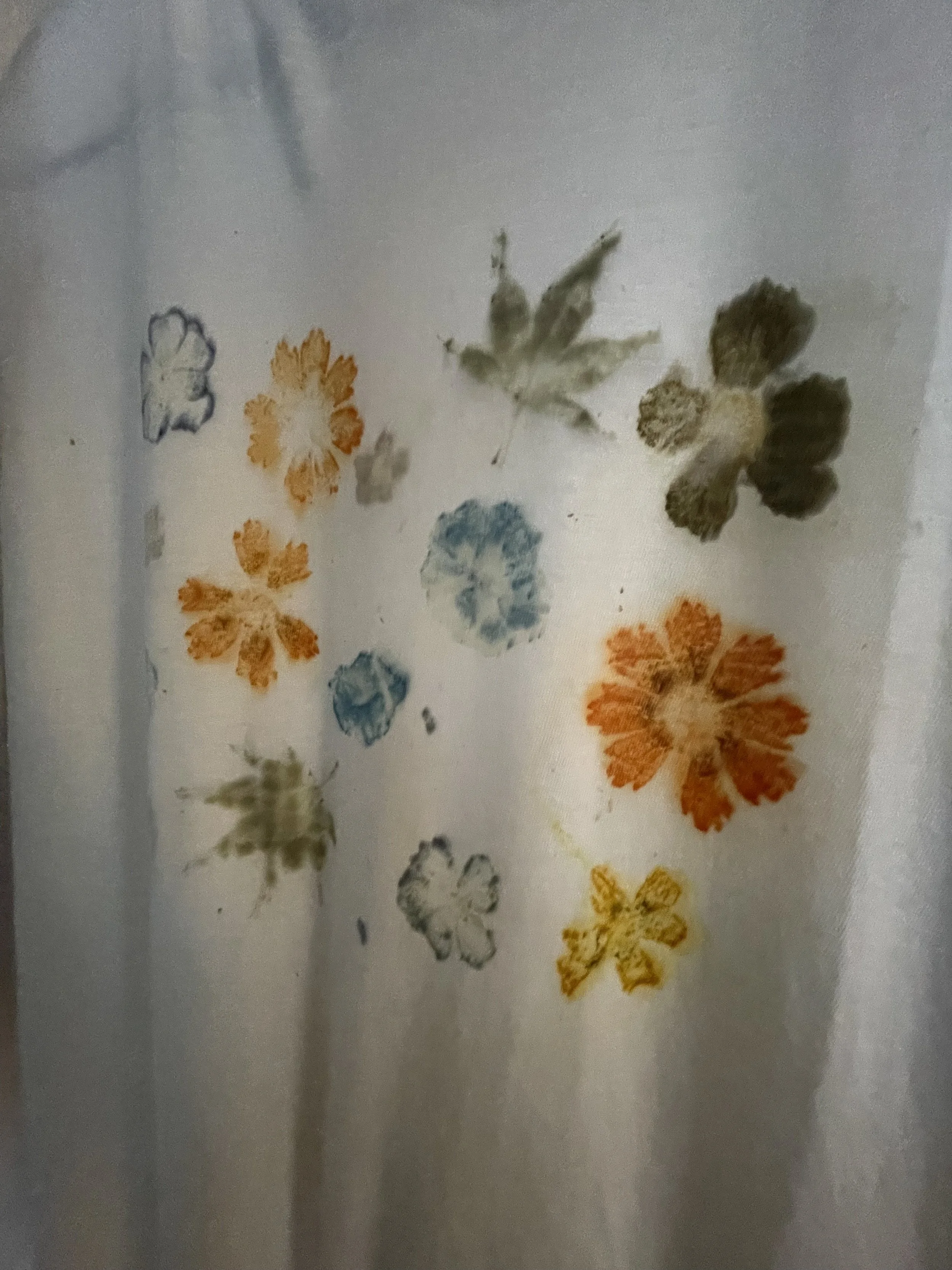 Detail of Eco-Printed 100% Organic T-Shirt