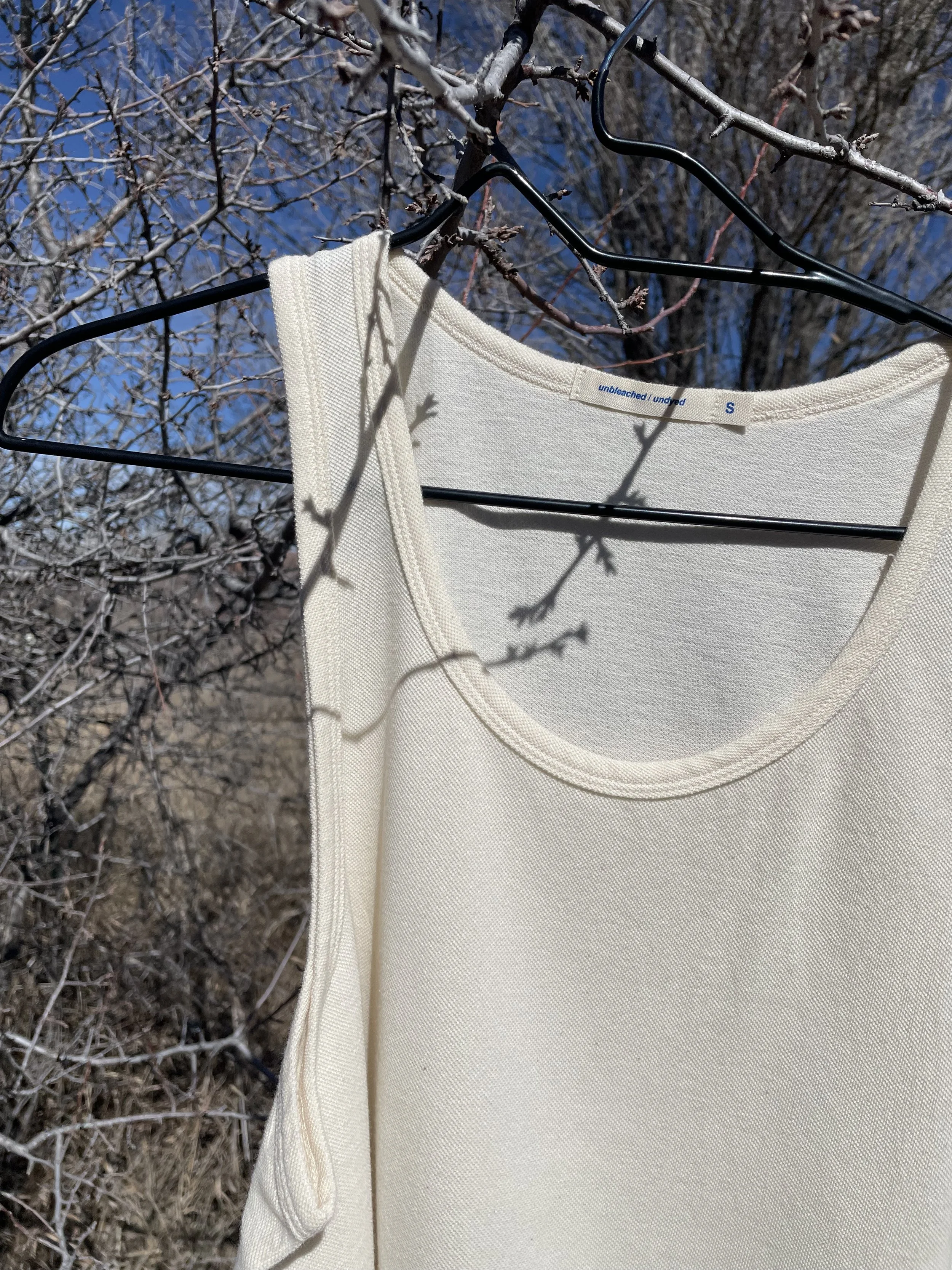 Organic Undyed Cotton Undershirt Tank Top