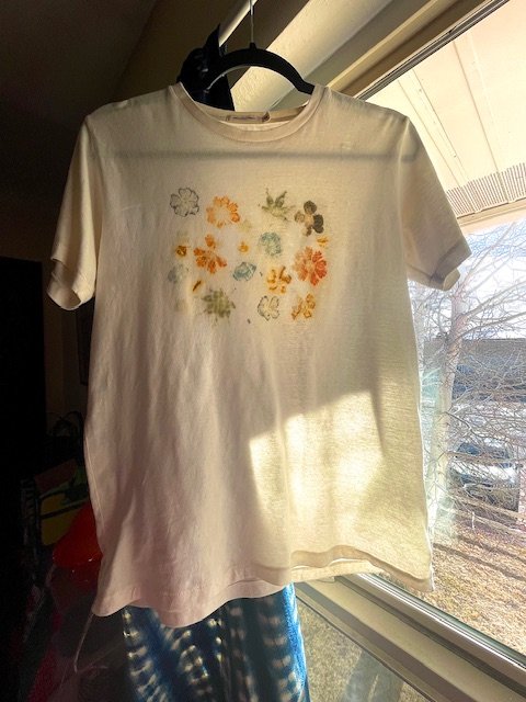 Ecoprinted XS T-shirt | 100% Organic Cotton