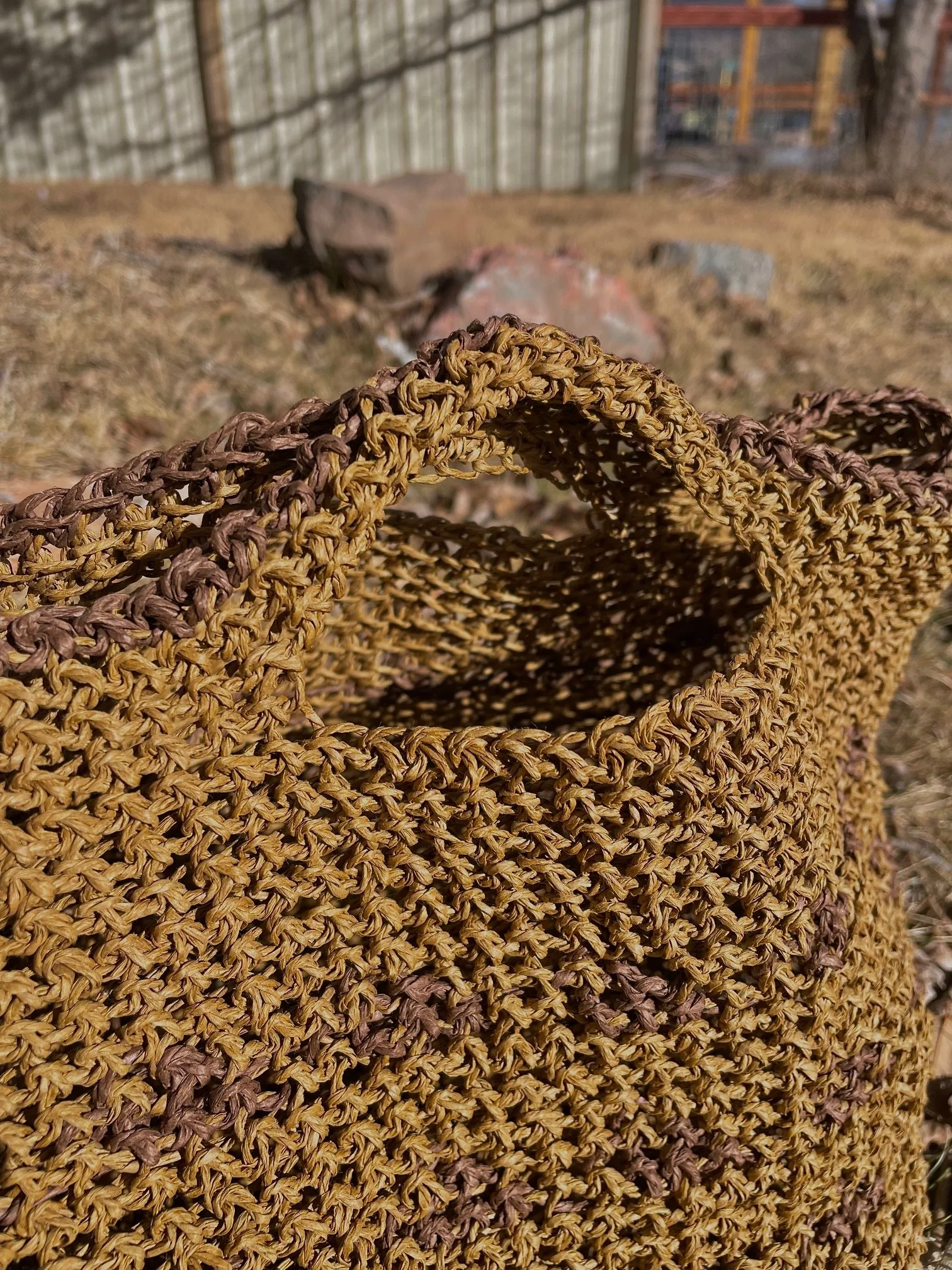 Foragers Market Bag | Crocheted | Natural Raffia