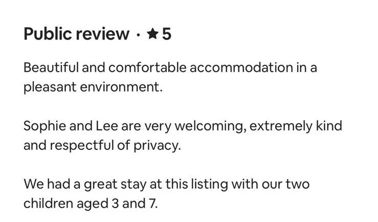 Five Star, Rossignols, Art de Vivre Accommodation.