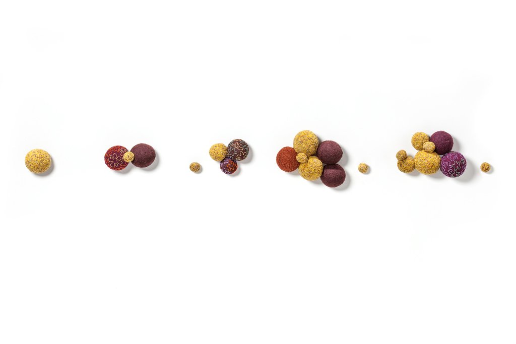 Harvest, 2023. Mixed media, 9 x 66 x 3.5 inches.