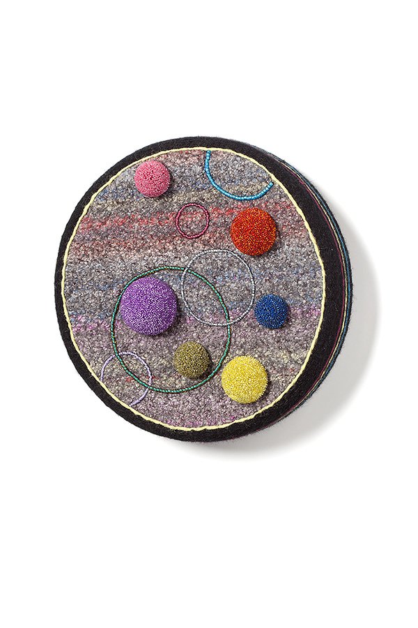 Macrocosmos, 2022. Mixed media, 12 x 12 x 2 inches.