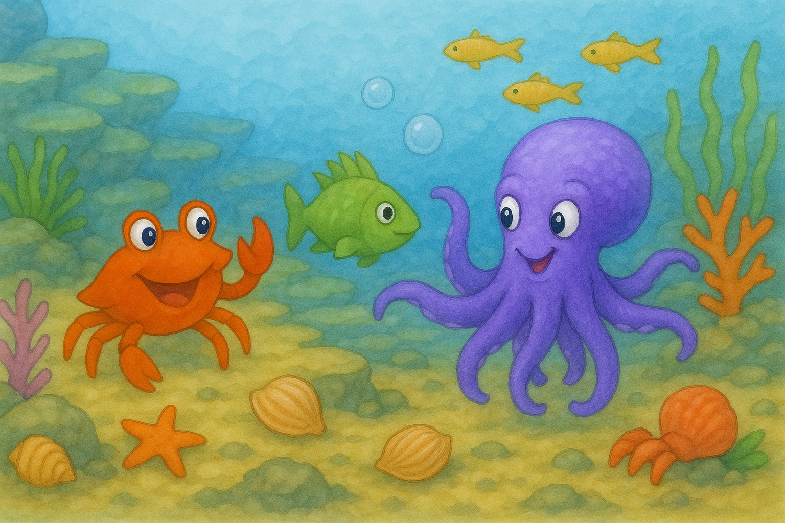 Coral and Ooma Makes a Splash This Spring in the Crabby Tidepool Tales Series by Eva Bey