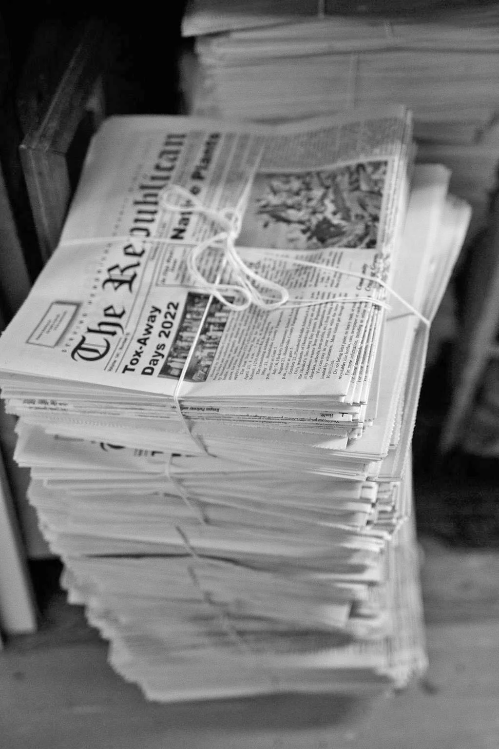 a stack of the local hendricks county newspaper titled the Republican