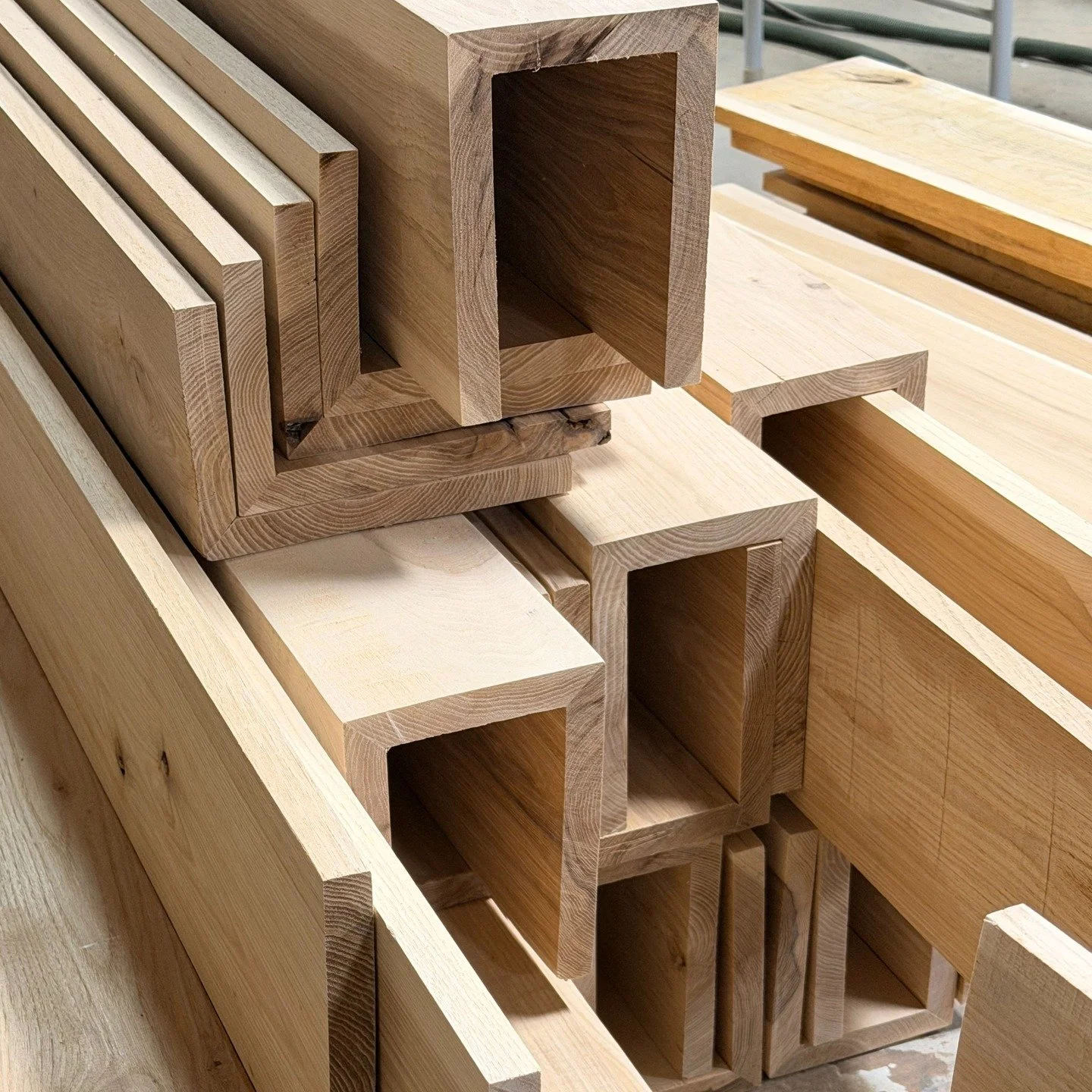 Twenty four feet of faux hickory beams. All the look of a solid timber beam, engineered to perform. These are a favorite for renovation projects where weight, cost, or structural limits make solid beams impractical. We can't wait to see them installe