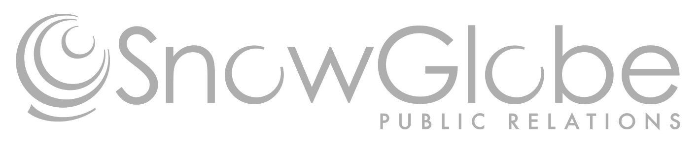 SnowGlobe Public Relations logo featuring stylized circular design and text.
