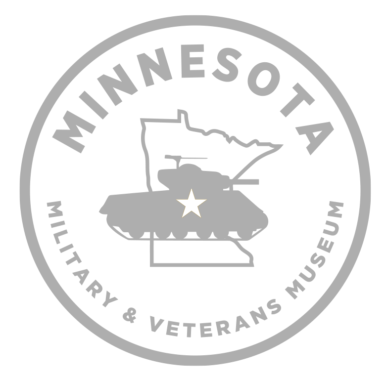 Emblem for the Minnesota Military & Veterans Museum featuring the outline of Minnesota and a military tank.