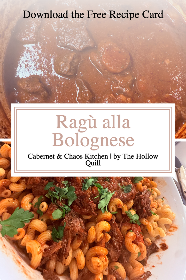 Cabernet &amp; Chaos Ragù alla Bolognese — Braised Beef, Red Wine, Zero Regrets 