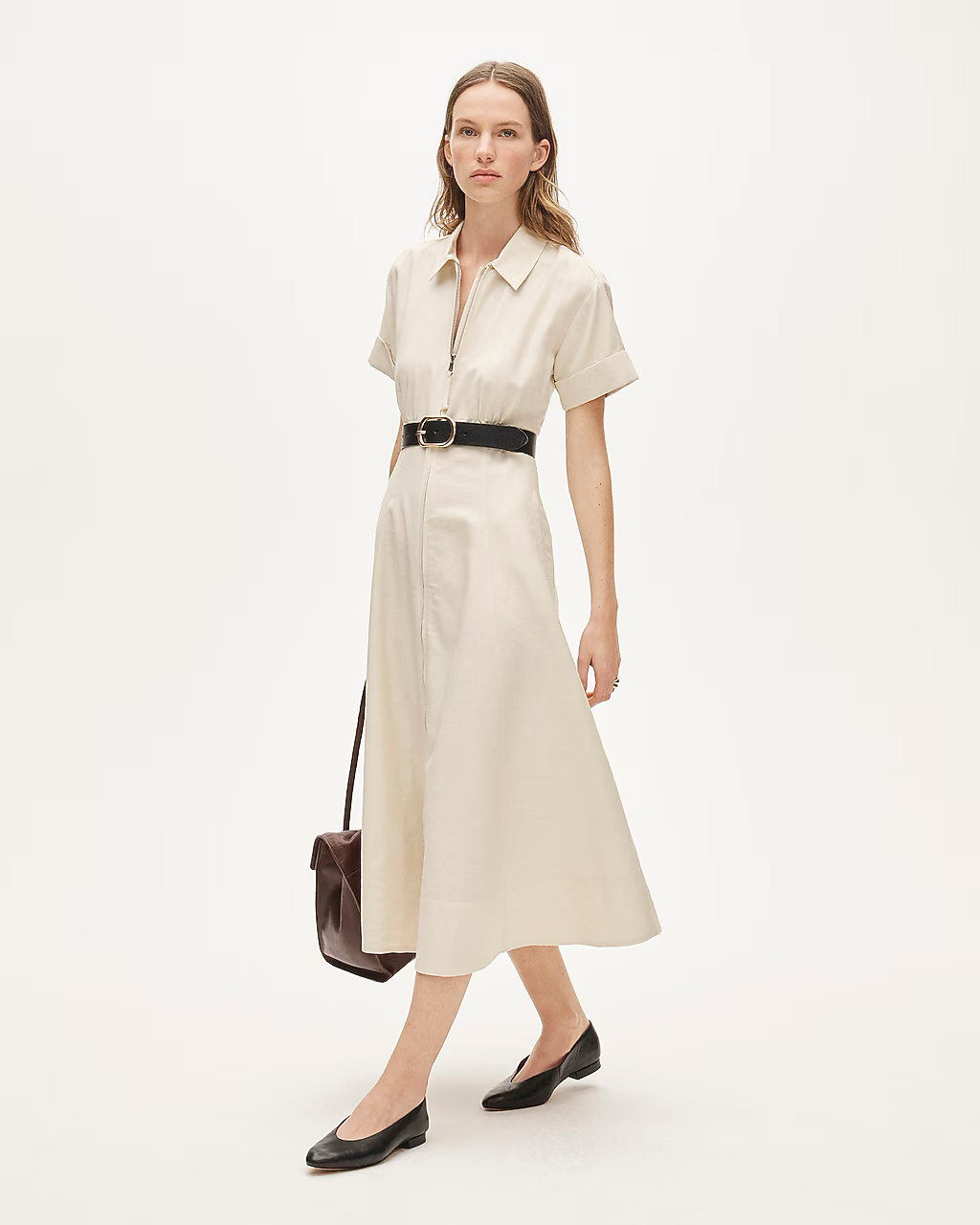 Zip-up shirt-dress
