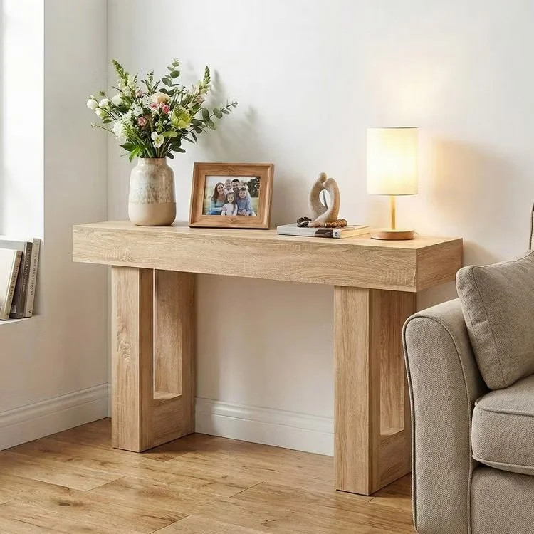 Costway Long Console Table, Farmhouse Entryway Table ,Wooden Narrow Sofa Table