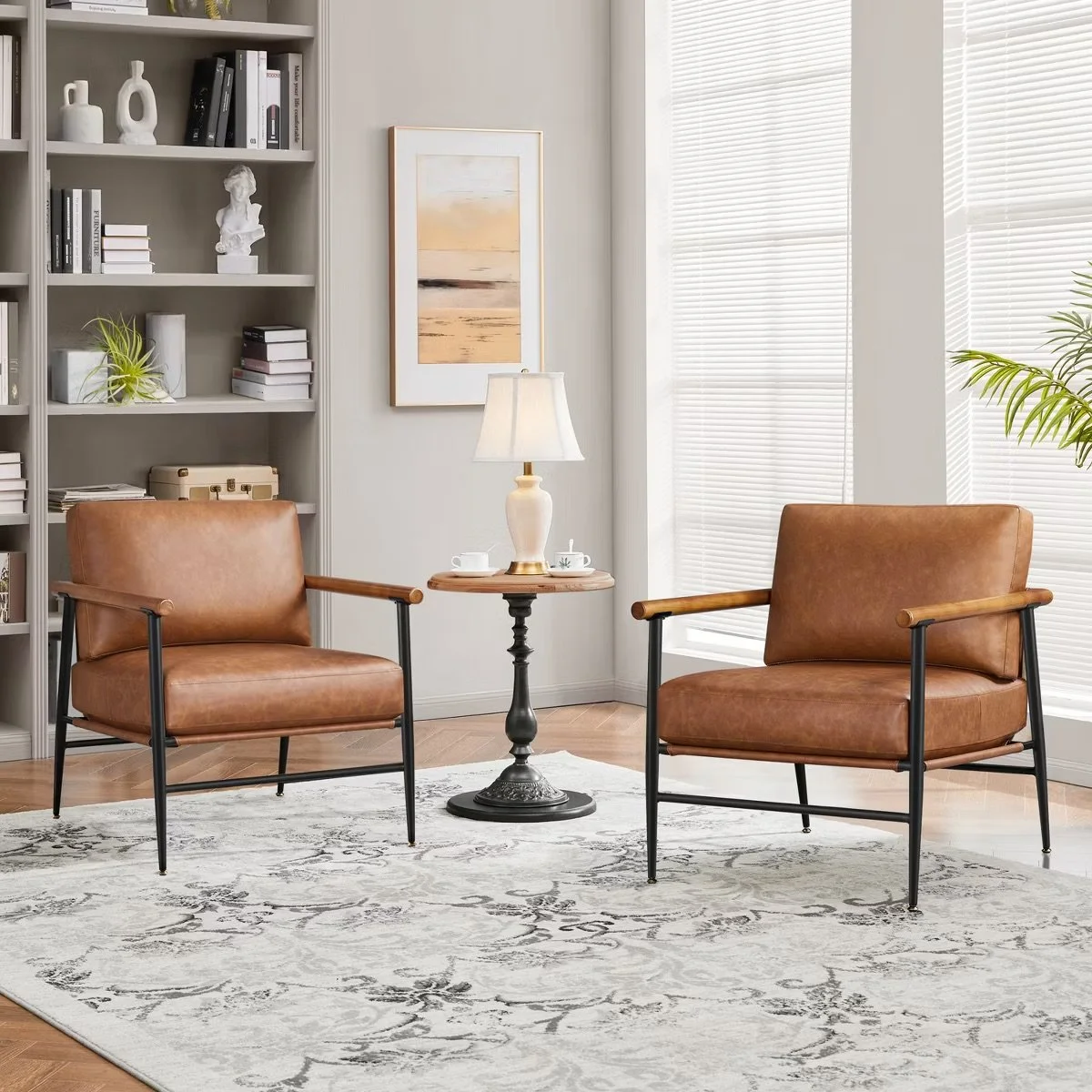 Yaheetech Set of 2 Mid-Century Accent Chairs