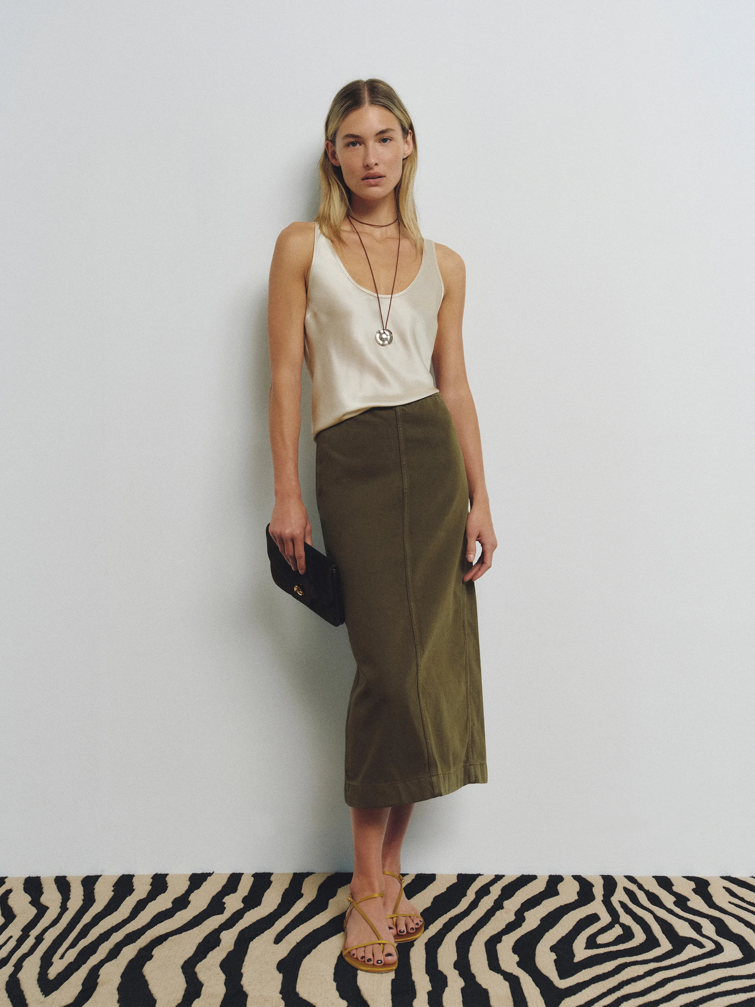 Regina Mid Rise Midi Skirt