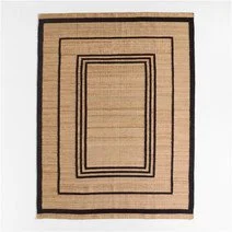 Lagos Jute and Wool Blend Black Handwoven Area Rug 8'x10