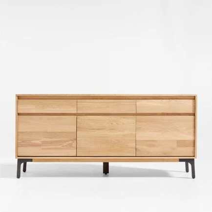 Lakin 71"" White Oak Wood Credenza