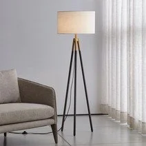 Hyde Brass and Bronze Metal Tripod Floor Lamp 61.5