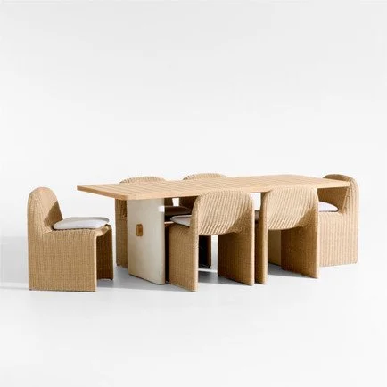 Ipanema 86"" Outdoor Dining Table with Wicker Dining