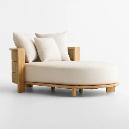 Bali 51"" Natural Teak Chaise Daybed with Nova Glow