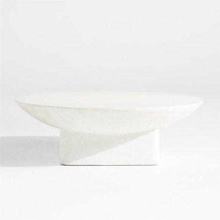 Sayulita Ivory Concrete 48"" Round Indoor/Outdoor Coff