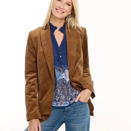 Corduroy Single Button Blazer
