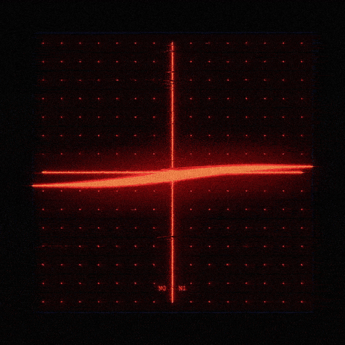Red laser scan of a 3D object showing its X and Z axes on a grid.
