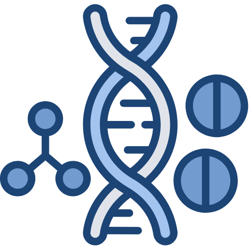 Icon of a DNA strand representing small to mid-sized biotech companies.