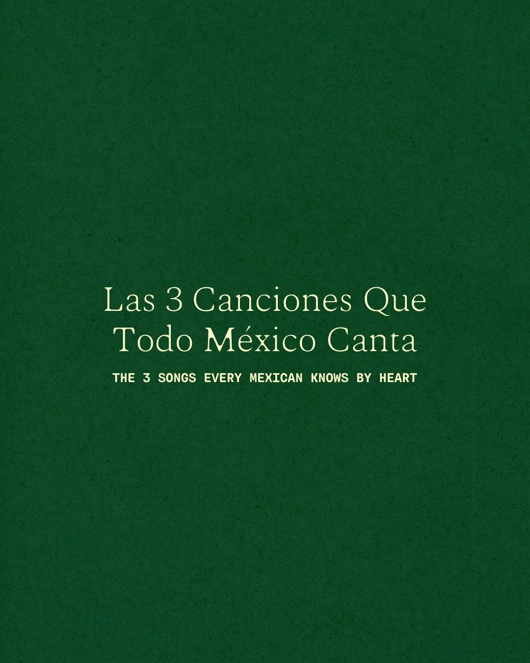 Today, Mexico comes together in celebration, and one of the best ways we know how to celebrate is through song.

Here are three songs that every Mexican knows by heart&mdash;songs that have echoed through stadiums, family gatherings, celebrations, an