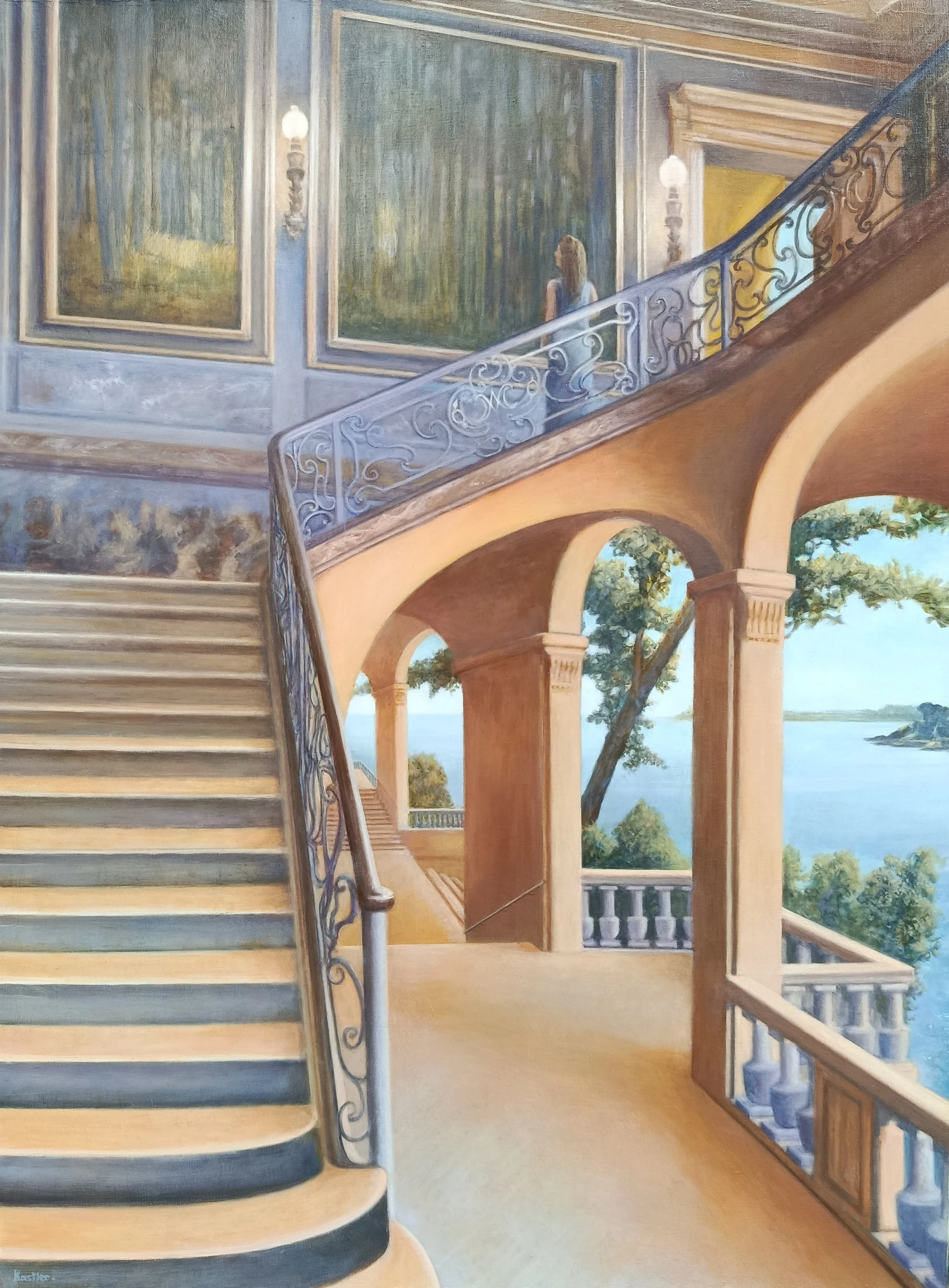Forêts bleues (huile sur toile, 130x97cm). Disponible