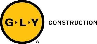 G.L.Y. Construction logo with black text and yellow circle background