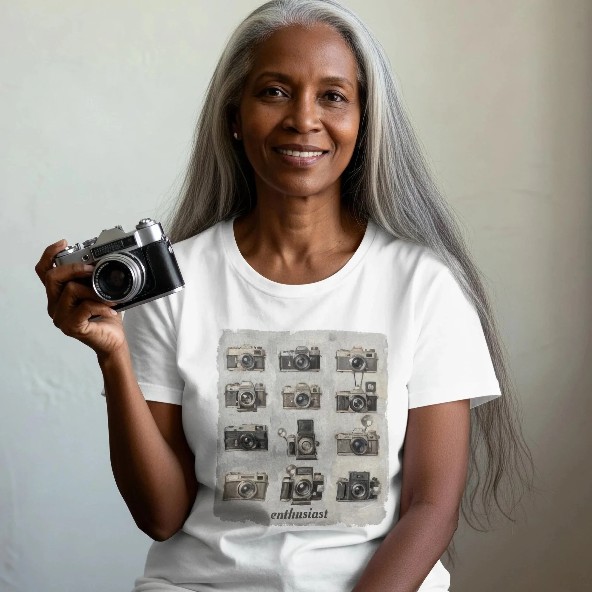 vintage camera t shirt for women relaxed fit casual style