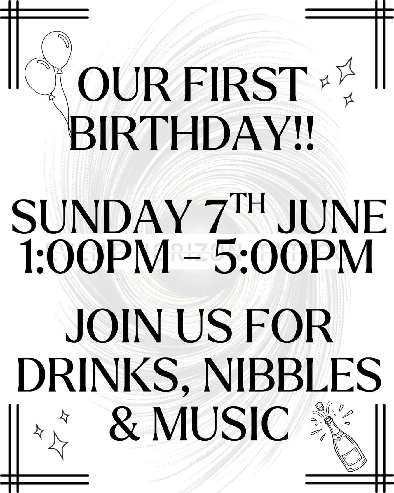 We&rsquo;re turning ONE! 🎉

Join us at the studio on Sunday 7th June at 1:00pm to celebrate our first birthday - drinks, nibbles and good music! 

We can&rsquo;t wait to see you all there. 

Over &amp; out,

Dan, Em, Jared &amp; Mo ✨